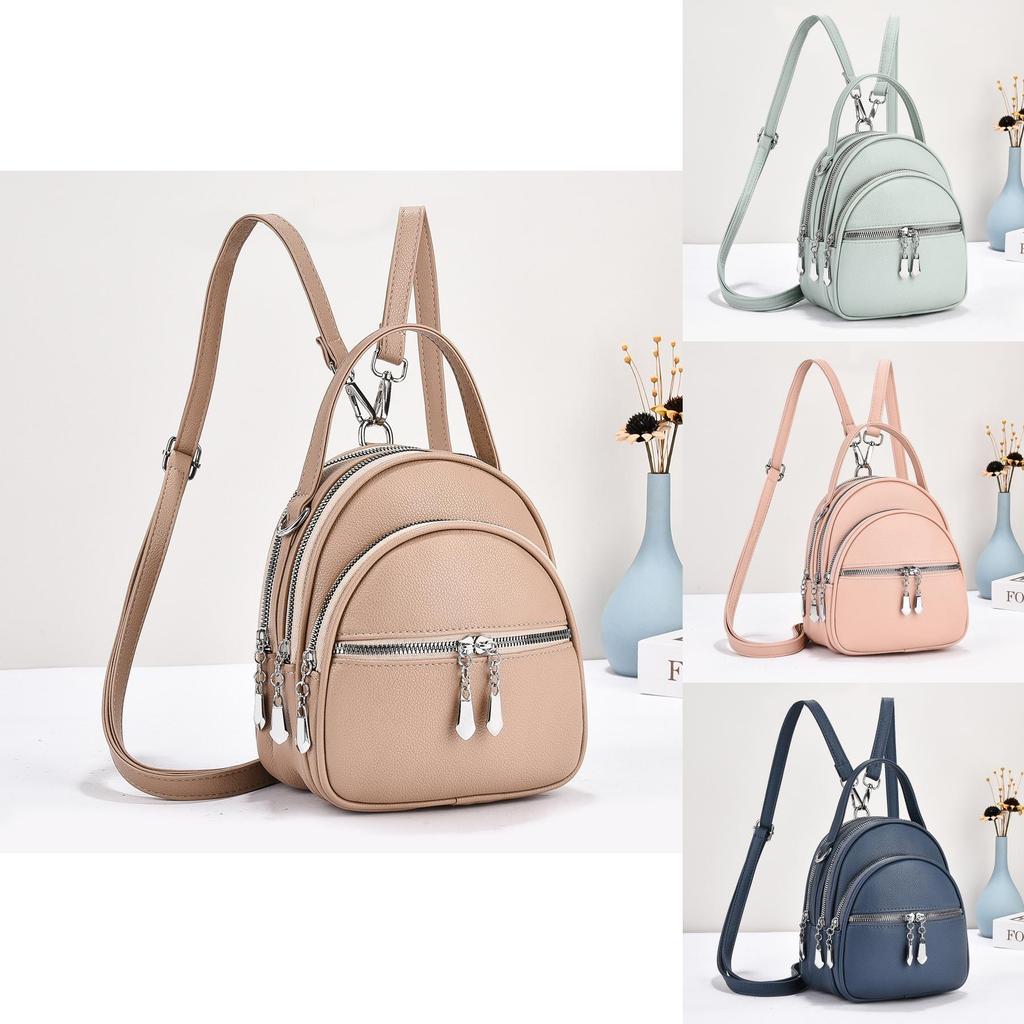 Stylish High-quality Macaron Color Backpack Fashionable Versatile Handbag With Zipper Closure