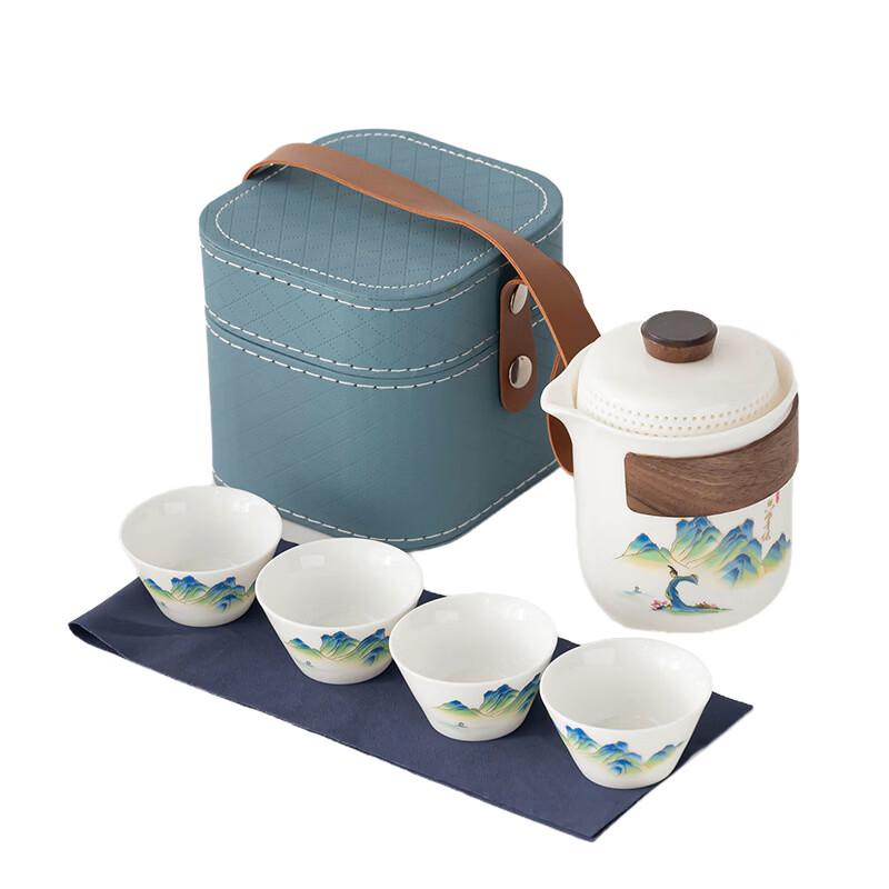 Chinese Ink Wash Ceramic Travel Tea Set