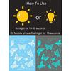 1 Sheets Luminous Glow In The Dark Body Art Temporary Tattoo Stickers, Moon Butterfly Botanical Pattern, Waterproof Fake Tattoo Sticker