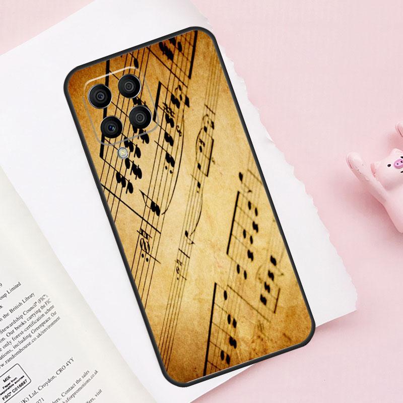 Klaviertasten Vintage Musiknoten Hülle Für Samsung Galaxy M52 M32 M12 M13 M53 M51 M31 M11 M14 M34 M54 M16 M36 M56 M15 M35 M55