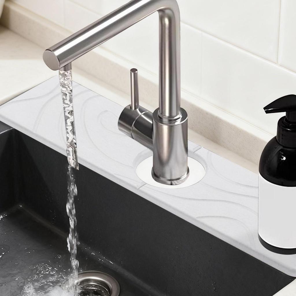 Kitchen Sink Faucet Mats Water Absorbent Stone Sink Tray Fast Drying Sink Faucet Diatomite Mats For Bathroom Restroom