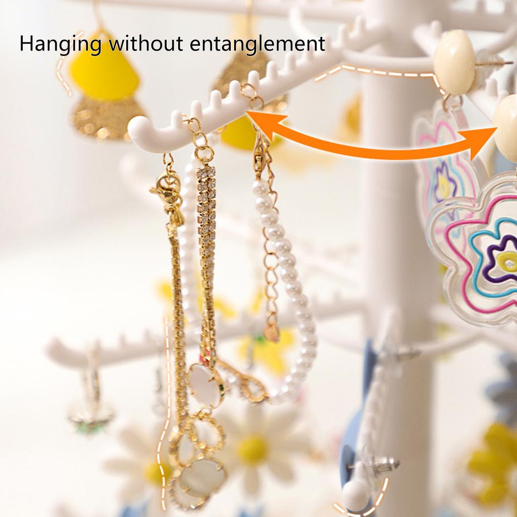 2/3/4-Tiers Plastic Necklace Earring Holder Jewelry Storage Display Tower Rack Necklace Earring Holder Display Stand