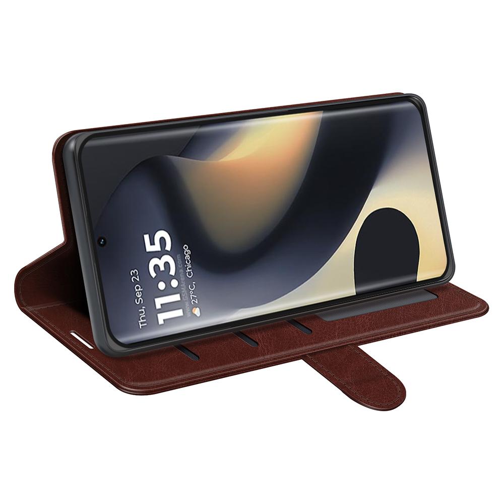 For Motorola Edge (2024) 5G Stand Case Crazy Horse Texture Leather Phone Cover with Wallet