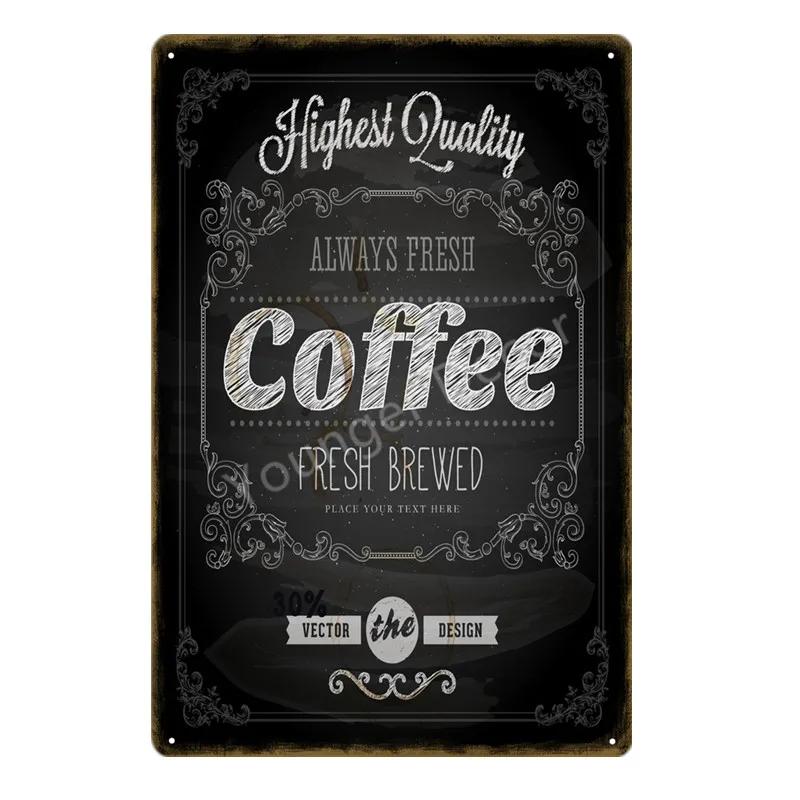 Coffee Menu Plaque Home Bar Cafe Vintage Wall Decor Art Metal Tin Signs Pub Tavern Retro Decorative Plates Metal Poster YJ177