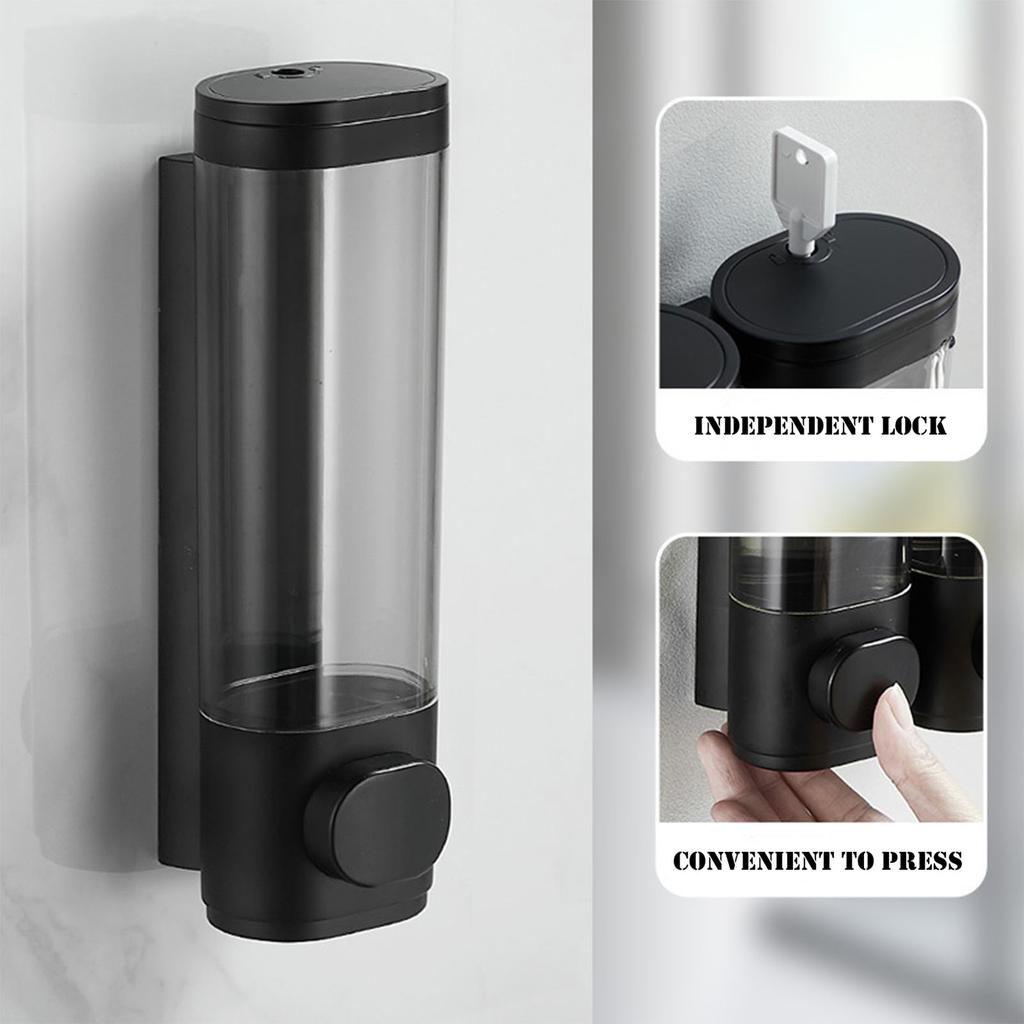 600mL Manual Soap Dispenser Wall Mounted Hand Press Soap Dispenser for Dish Liquid Lotion Shower Gel Shampoo Chamber