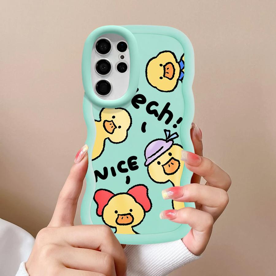 Soft Phone Cover Case for Samsung Galaxy S22 Ultra A26 S20 FE S23 Plus S25 S21 S24 A25 A35 A34 A24 A55 A54 A36 Cartoon Duck