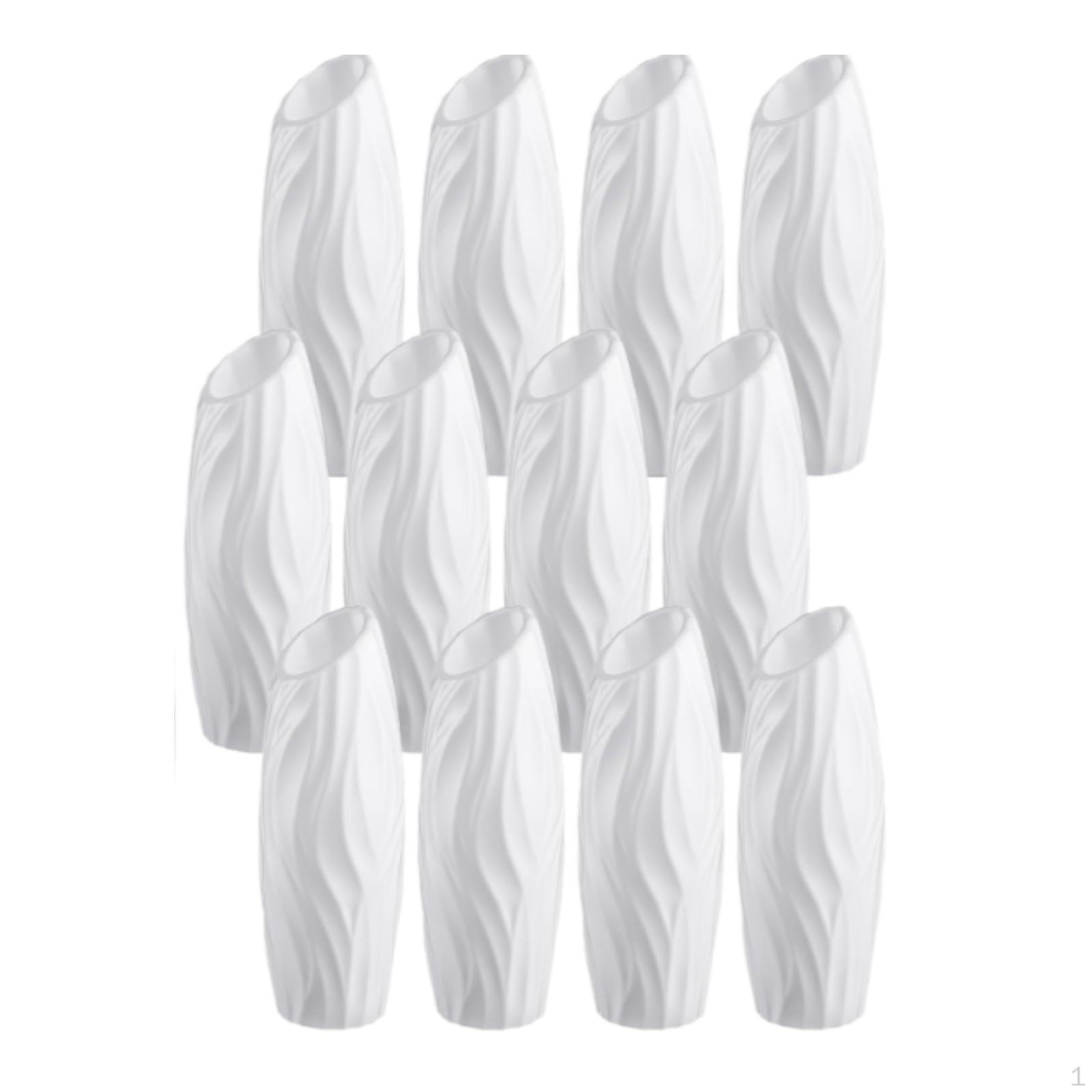 

12 Pieces White Flower Vases Centerpieces,Decorative Arranging Bouquets,Home Decor,Floral Vase for