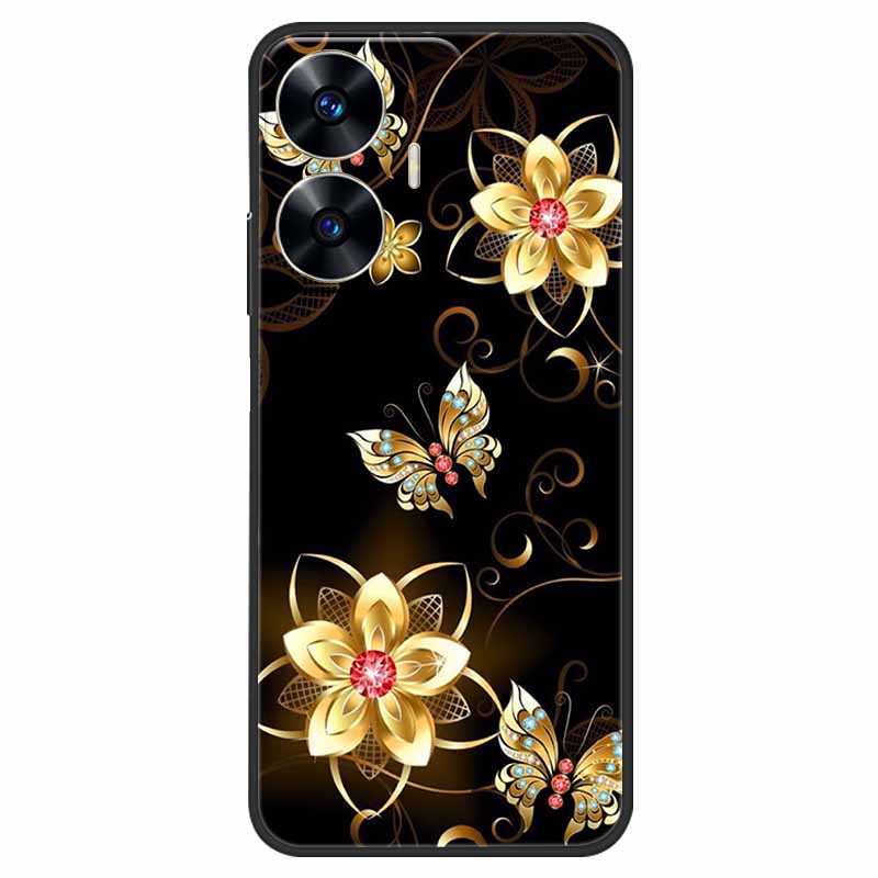 Phone Cover For Realme C55 Case Black Silicone Fundas For Realme C55 RMX3710 TPU Soft Back Coque Star Painted on RealmeC55 C 55