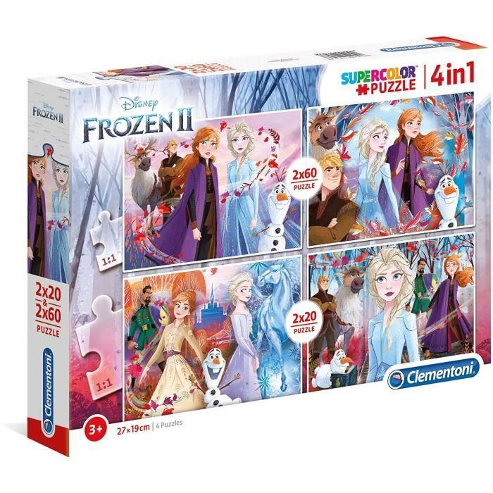 Puzzle 4-en-1 Frozen 2 - CLEMENTONI - 2x20/2x60 pièces - Pour filles dès 3 ans