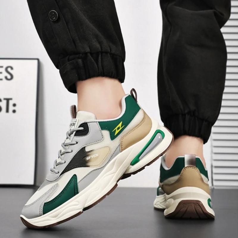 Men's Summer New Mesh Breathable Casual Shoes Fashionable and Versatile Thick Soled Anti Slip Running Sneakers 2025
