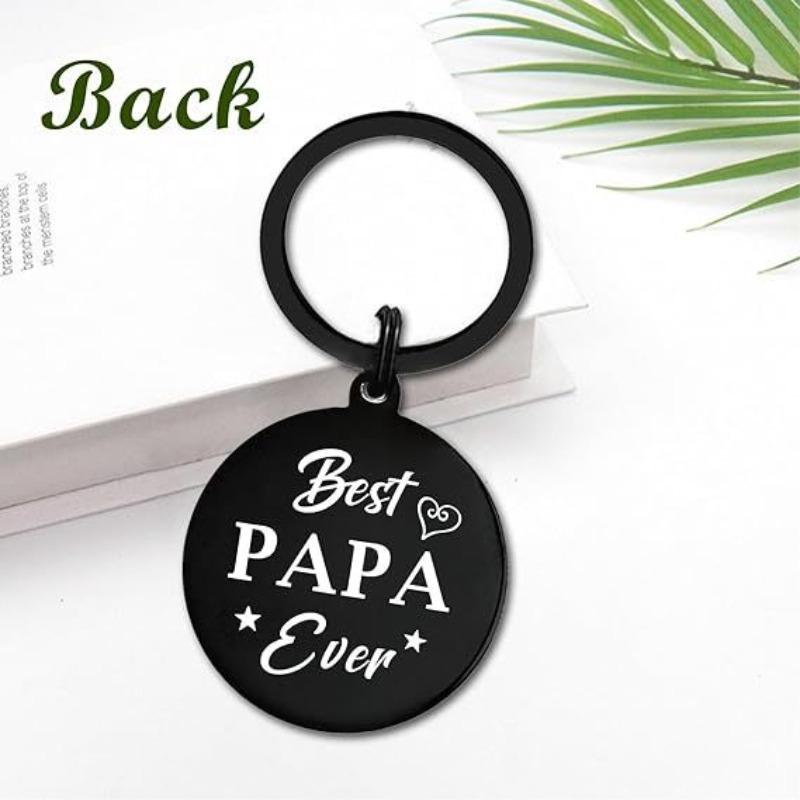 Birthday Fathers Day Christmas Keychain Daughter Son To Dad Gift Stainless Steel Keychain for Mothers Day and Fathers Day Backpack Bag Pendant