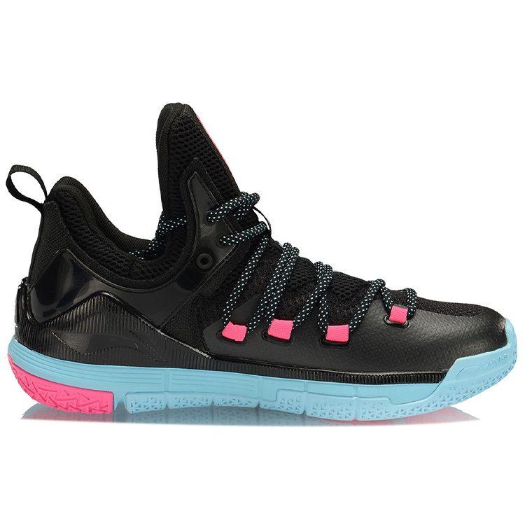 Li Ning 6th Person 2019 Basketball Shoes Men's Low Top Black/Blue/Pink ABAP017-5