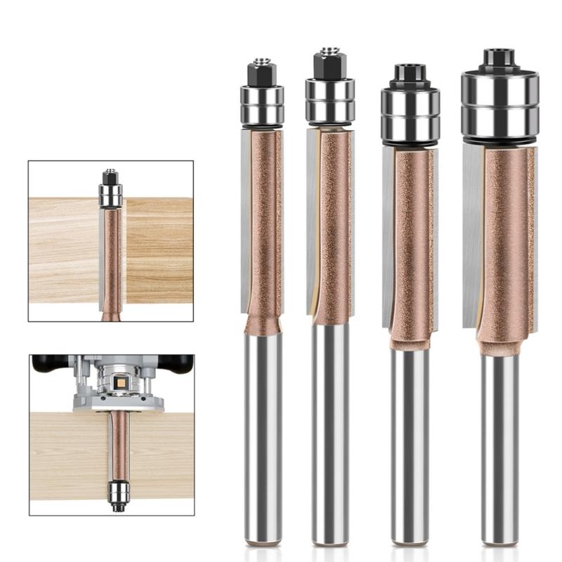 Pack of 4 Double Bushing Trim Shaping Slicers Set Tall Carbon Metal Woodworking Milling Divisions for Face Polishing and Furniture Crafting