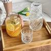 Diamond Engraved Cocktail Glass Set Single Serve Etched Juice Drink Cup Bar Atmosphere