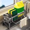 Kitchen Sink Drain Rack Organizer Stainless Steel Self-draining Sink Shelf Soap Sponge Holder Dishcloth Towel Rack Filter Basket