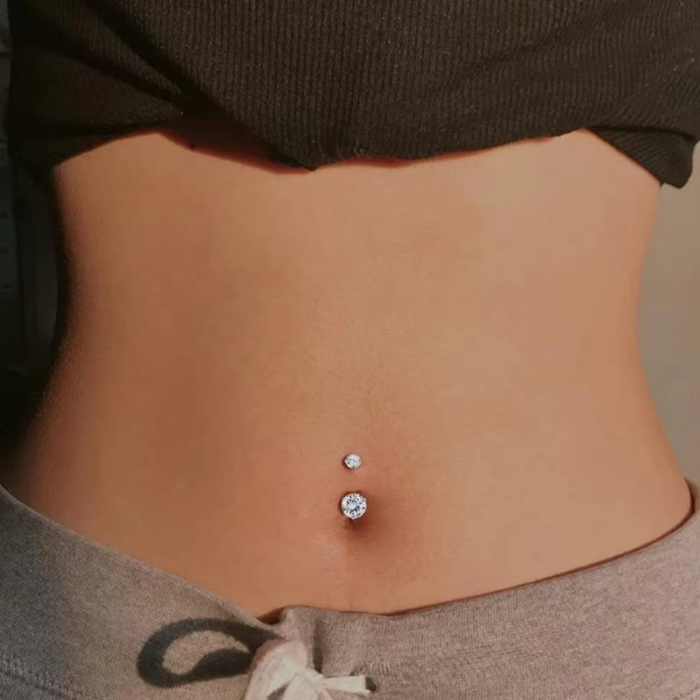 Bobisty Navel Ring 14G Heart Snake Butterfly CZ Dangling Belly Ring for Women Stunning Belly Button Piercing Jewelry