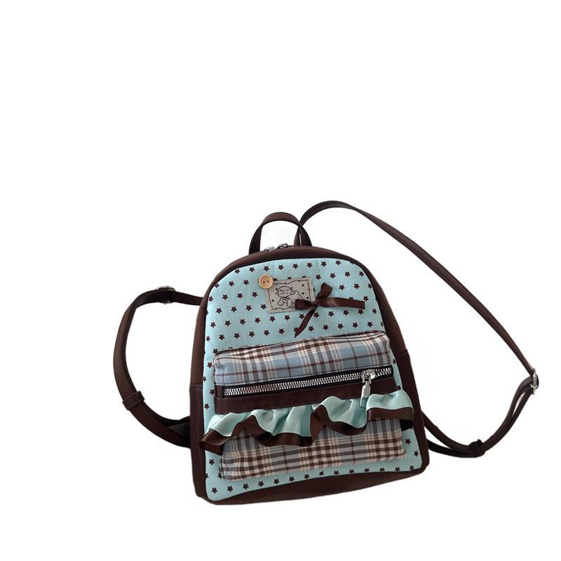 Vintage Dot Lace Women Handbag With Nylon Interior For Daily Use