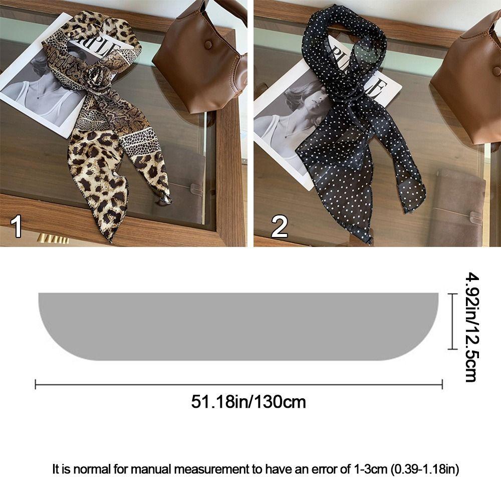 Large Size Long Silk Scarf Summer Hair Band Fashion Long Ribbon Belt Tie  For Women