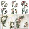 2x Silk Flowers Ornament for Decorating Artificial Flower Swag Wedding Arch Wreath Floral Swag for Party Wedding Car Wall Door