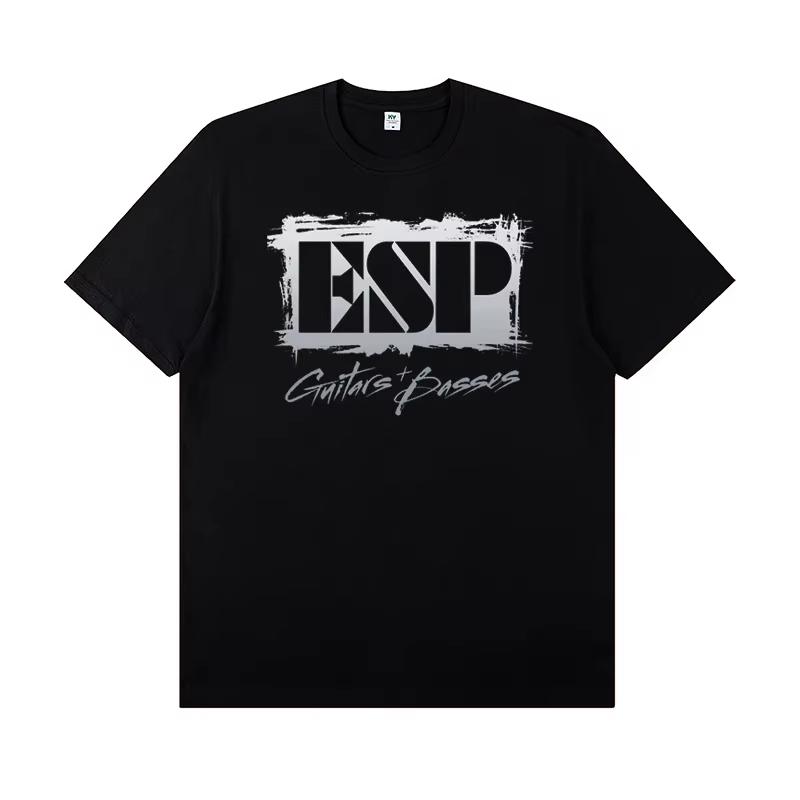 

2025 ESP Electric Guitar Peripheral Print Rock T-shirt Short Sleeve Band Guitarist Performance Shirt Ins Y2k Hot Sell S
