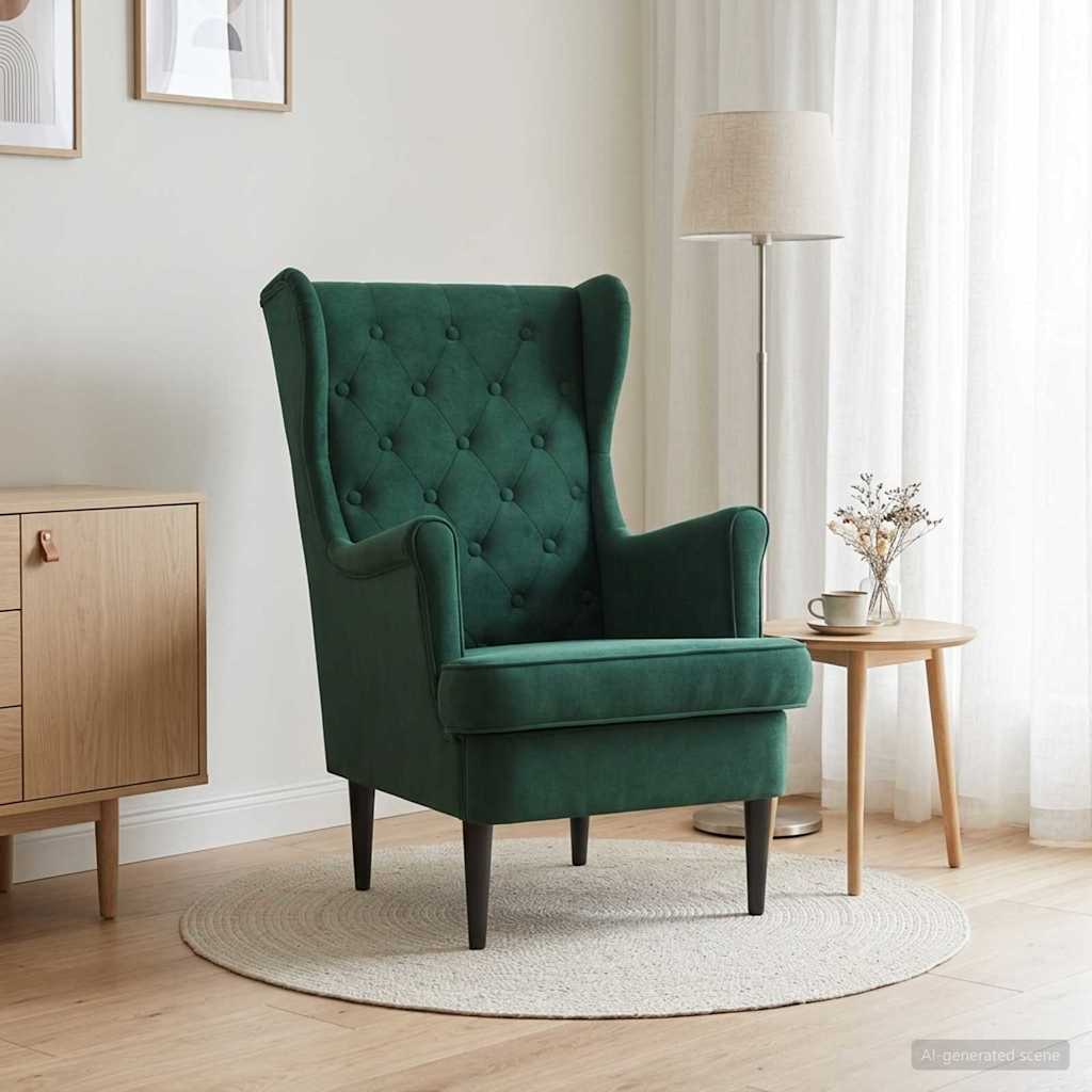 Armchair Dark Green Velvet