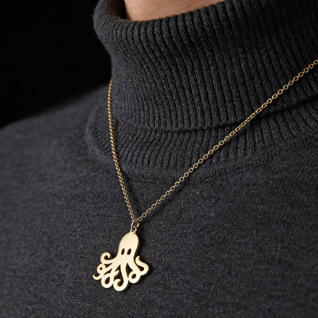 Cute Dolphin Whale Octopus Pendant Necklaces for Women Stainless Steel Marine Animals Charms Neck Chain Choker Fashion Jewelry
