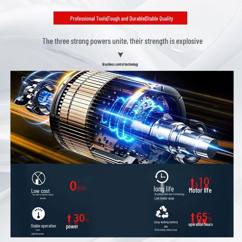 Powerful Wireless Brushless Impact Driver Hand Drill