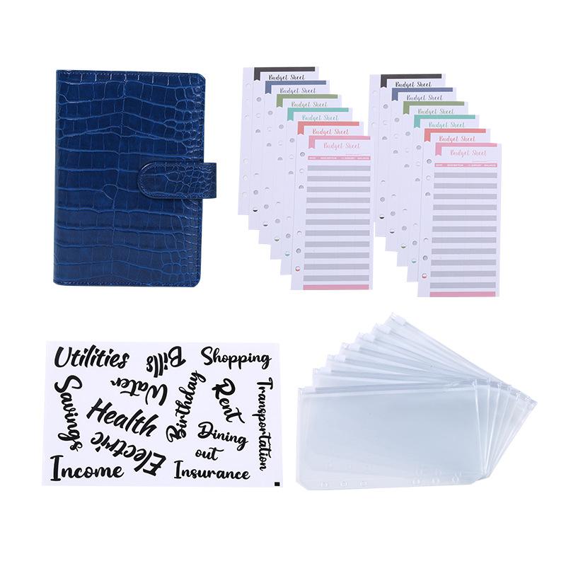 A5/A6 Crocodile Budget Planner Cash Envelope Binder With Budget Envelopes A6 Binder Pockets Cash Envelope Wallet For Budgeting