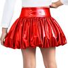 Girls Metallic Bubble Skirt Elastic Waistband Shiny Bud Skirt Sparkly Performance Costume