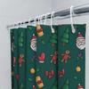 Christmas Decor Shower Curtain with Festive Print Waterproof Fabric Perfect for Holiday Season Decoration