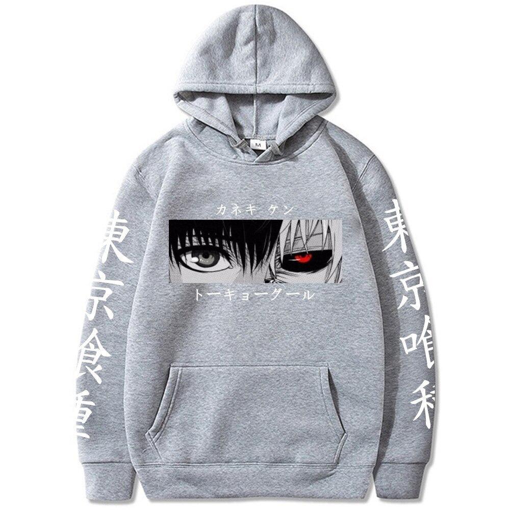 Ghost Graphic Cartoon Japanese Anime Print Pattern Hooded Sweater Male Hoodie Casual Hip-Hop Top