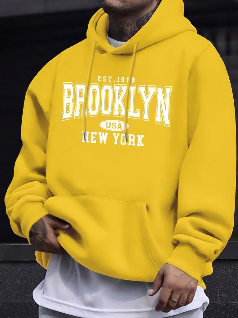 Printed Drawstring Sweatshirt Hooded Pullover Sweatshirt