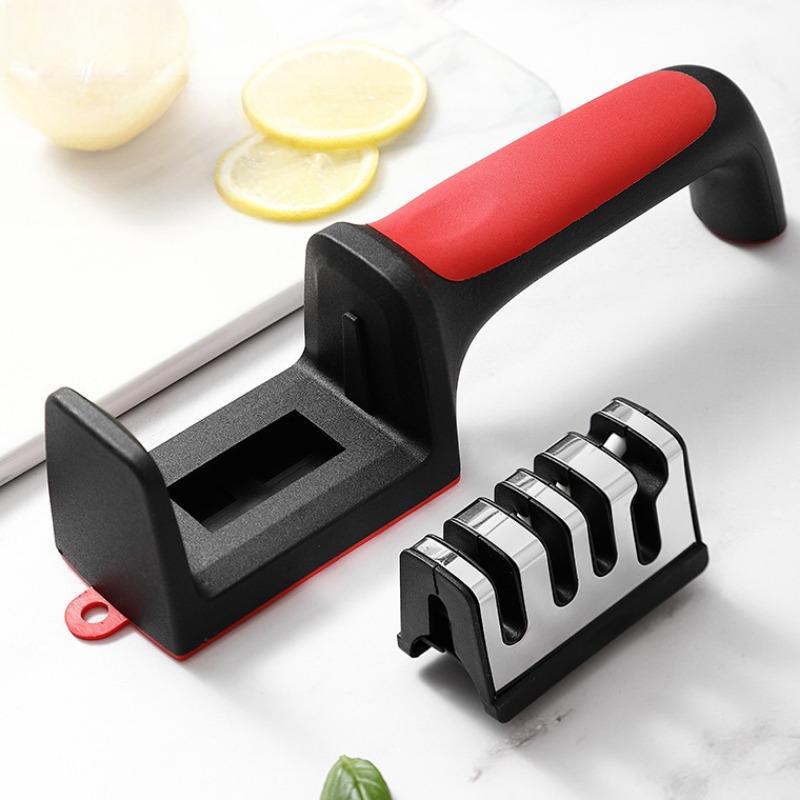 3/4 Segment Knife Sharpener Kitchen Multifunctional Handheld Fast Sharpening Stone Three-stage Cutting Knife Kitchen Supplies