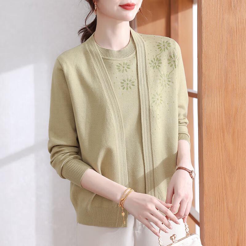 

Элегантный женский трикотажный комплект-двойка большого размера для осени XL