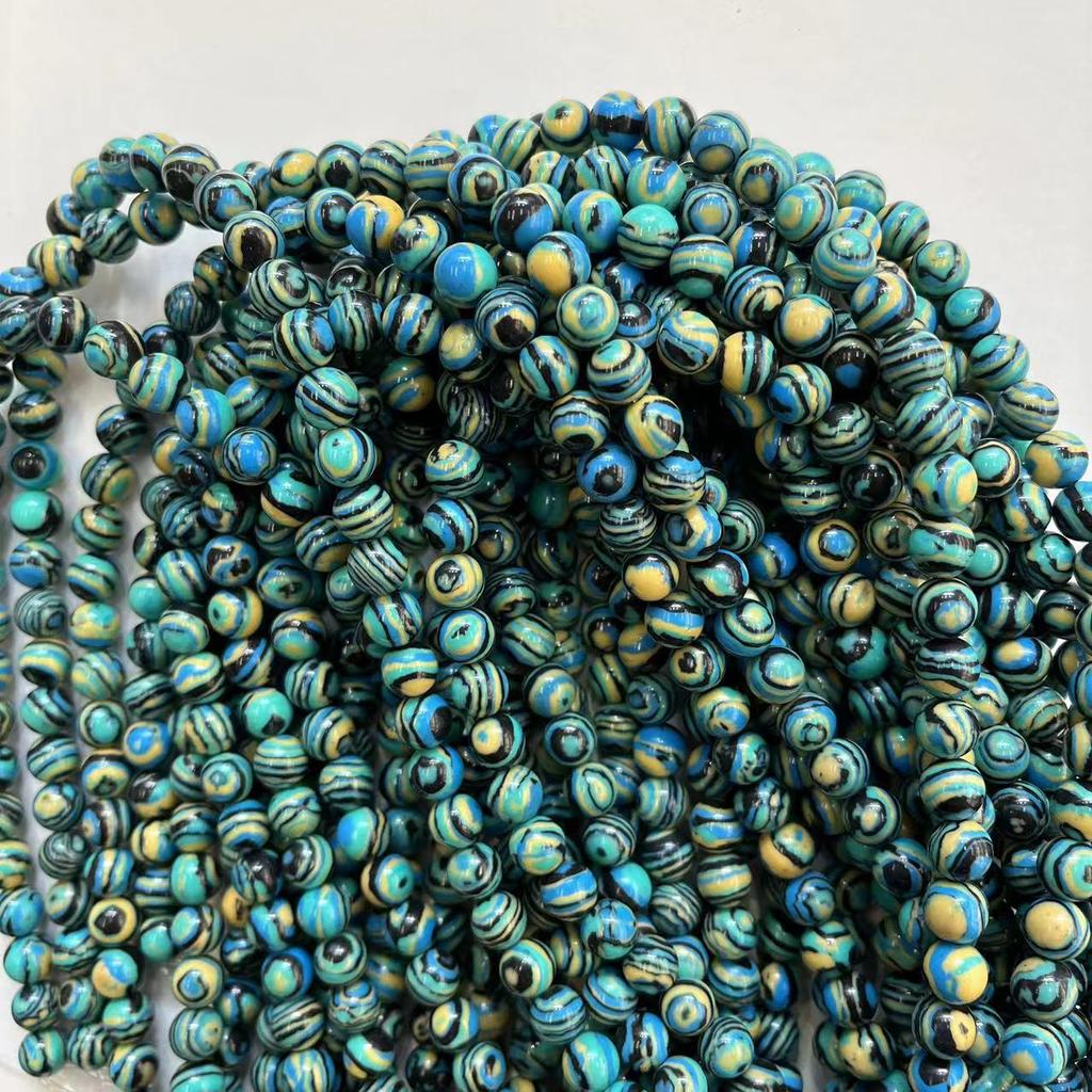 Synthetic Malachite Round Beads – Ideal for DIY Jewelry: Bracelets, Necklaces, Accessories