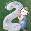 2nd Birthday Smiley Face Number Balloons for Kids - Outdoor Decoration & Photo Props (Boys & Girls)