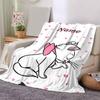 Custom 1pc Pink Hearts Cats Blanket, Soft And Comfortable Blanket, Casual Warm, Camping Travel Blanket, Birthday Gift Q910113