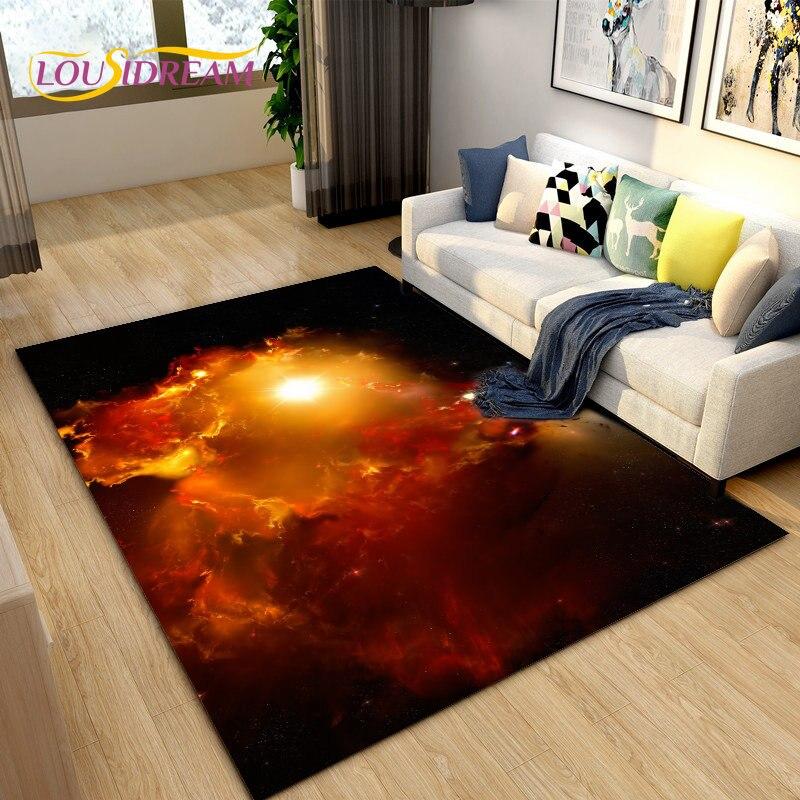 Galaxy universo espaço estrelas área tapete, tapete para sala de estar decoração do quarto das crianças, crianças brincam rastejando tapete antiderrapante