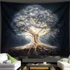 Mystische Galaxiebaum-Wandteppich, Magischer Wald, Himmlische Lichter, Zen-Hintergrund, Hängende Dekoration an der Wohnzimmerwand oder im Schlafsaal