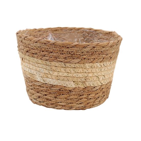 Flowerpot Leak-Proof Mess-Free Hand-Woven Plant Pot Wet Soil Resistant Planter Multipurpose Garden Storage Basket