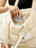 College Style Large Capacity Puffy Tote Bag - Lightweight Cotton-Filled Shoulder & Handheld Women's Laptop Bag