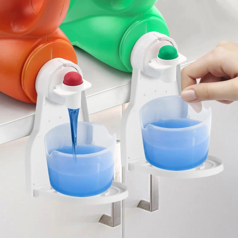 2PCS Laundry Liquid Holder Modern Fabric Softener Laundry DripCup Holder White/Black Laundry Detergent Holder ContainerOrganizer