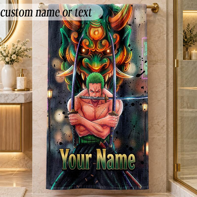 Beach TowelOne Piece Custom Name Text Personalized Soft Towel for Beach Pool Indoor Home Decor Gift