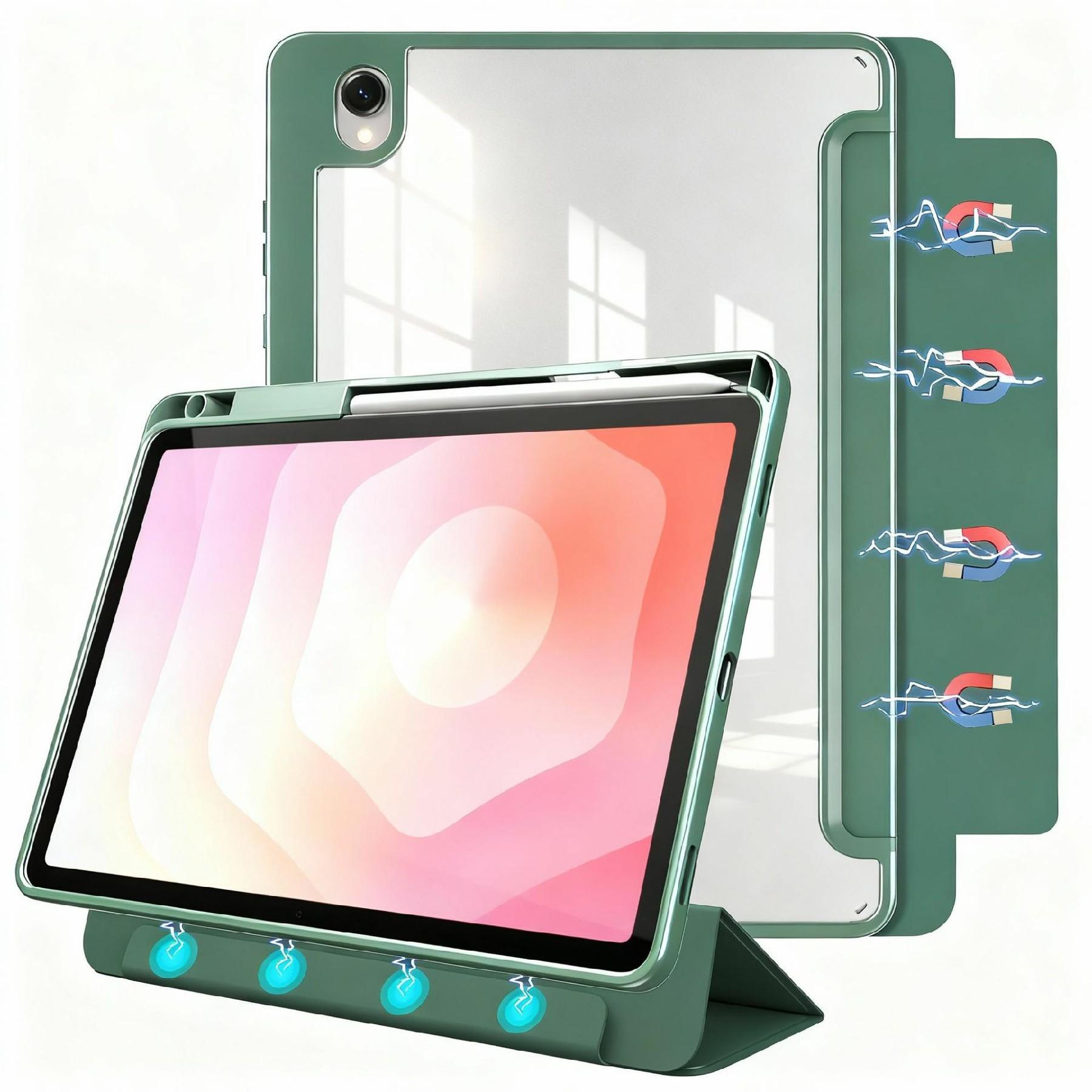 

For Samsung Galaxy Tab S11 Folding Stand Leather Case Magnetic Detachable Tablet Cover with Auto Wake/Sleep