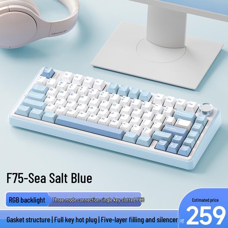 Wolfspider F75max Tri-Mode Wireless RGB Mechanical Gaming Keyboard with Customization and Side Engraving.