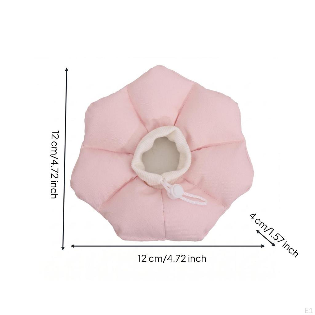 FlowerShaped Pet Adjustable Padded Textile Exterior for Small Pets S Pink