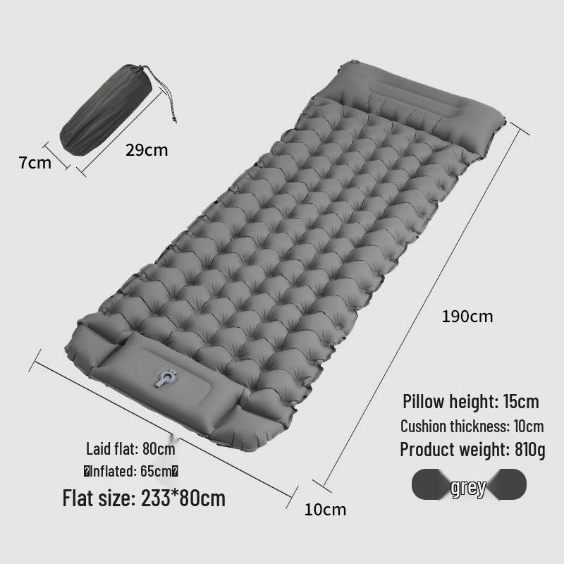 Enhanced Outdoor TPU Inflatable Mat: Foot-Pump Automatic Mattress with Pillow & Moisture-Proof Design