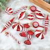 1set Electroplated Stripe Christmas Ball Ornaments Christmas Tree DIY Decoration Accessories Navidad Home Decoration Supplies