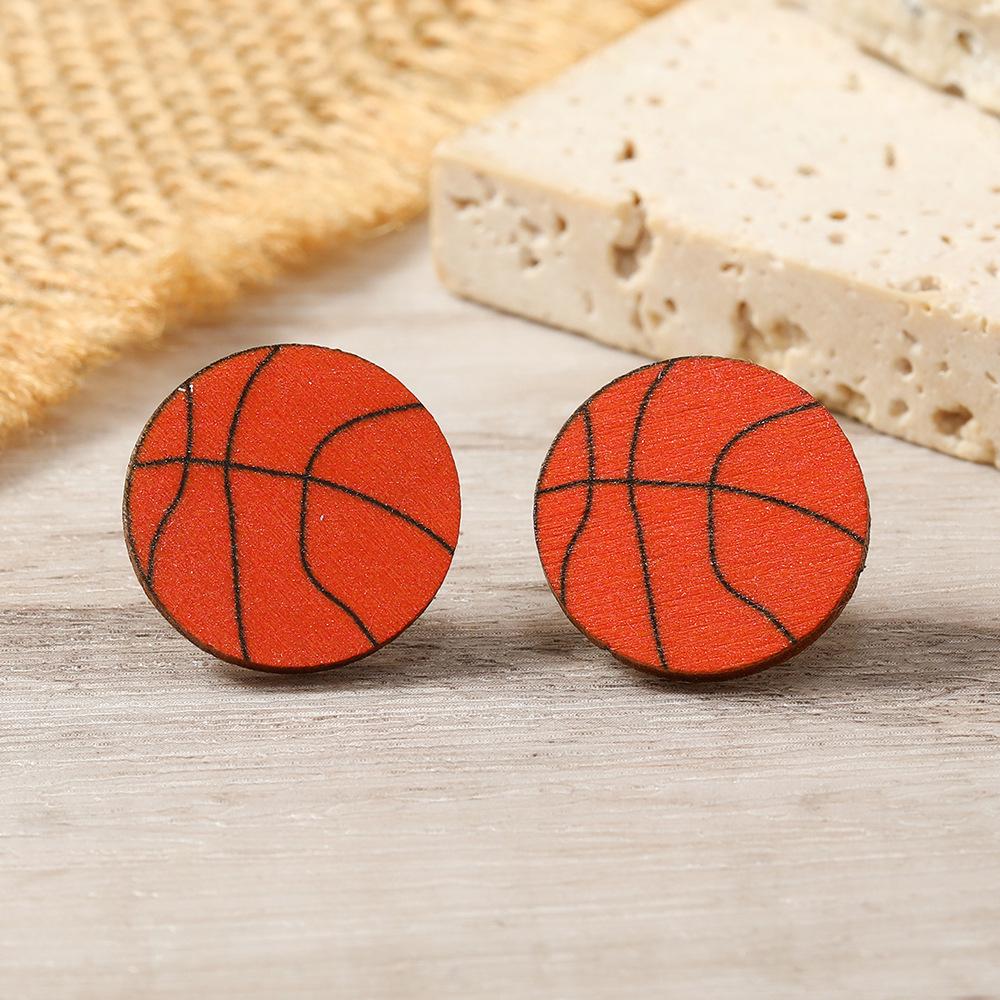 Cross-Border Hot Selling Acrylic Sports Earrings: Football, Basketball, Baseball, Rugby