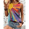Women's Tank Top Graphic Geometric Vintage Stylish Casual Sleeveless Crew Neck Regular Tops Casual Summer Spring